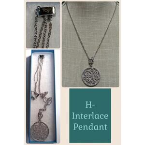 Touchstone Crystal by Swarovski Interlace Pendant, NEVER WORN. Slide up to 34”